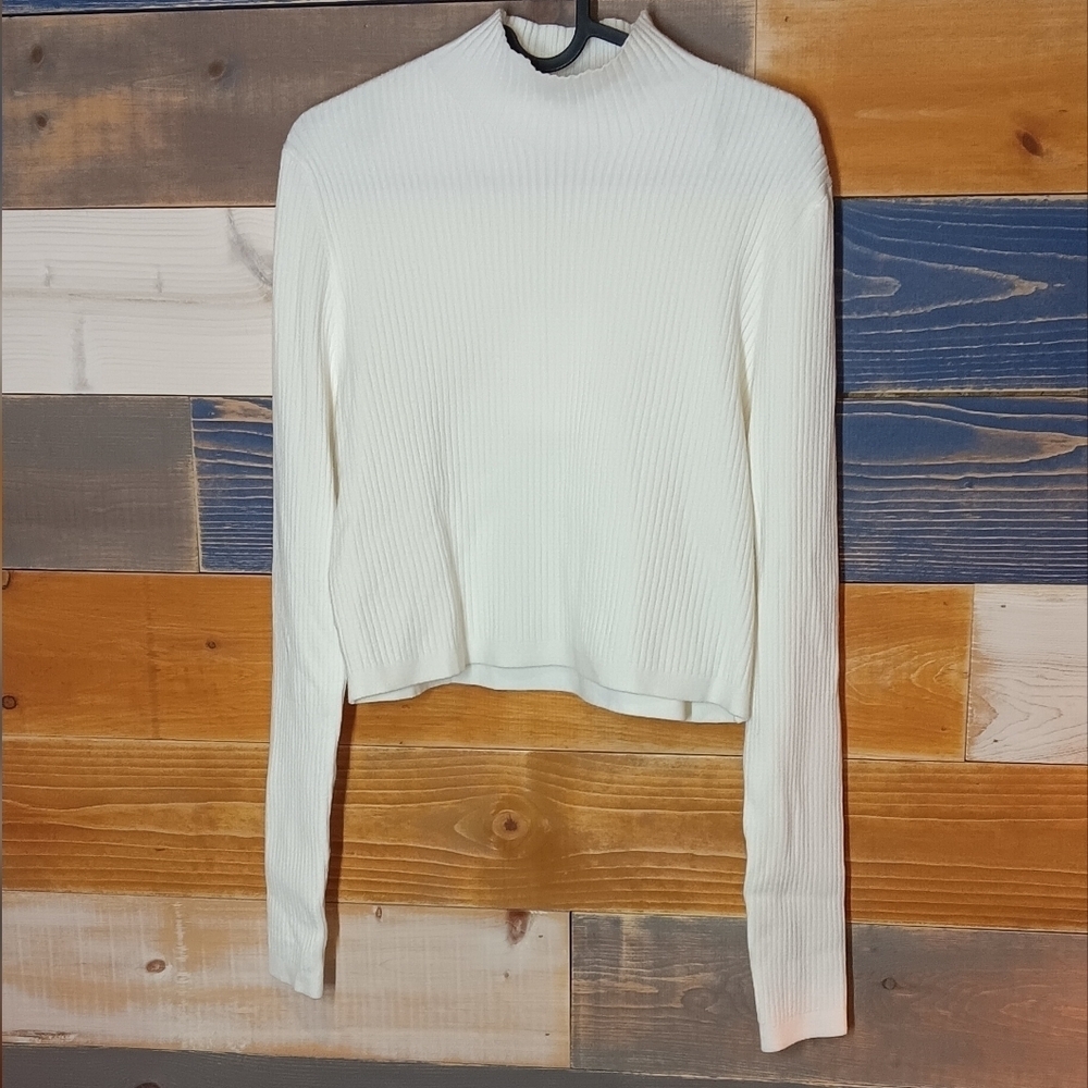 Seraphine NWT Sweater Cropped Mock Neck Cream S